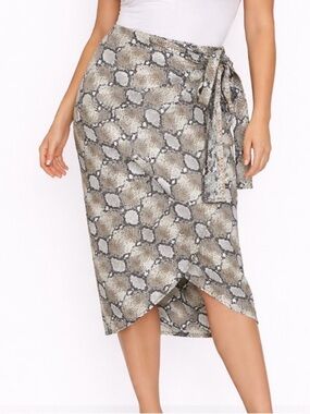 Mikey & Joey Snake skin print below knee wrap style elastic waist tie SZ SM